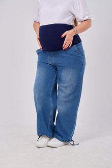 بنطلون حمل جينز وايد ليج 2in1 - مريح ويلائم كل يوم | Tobay